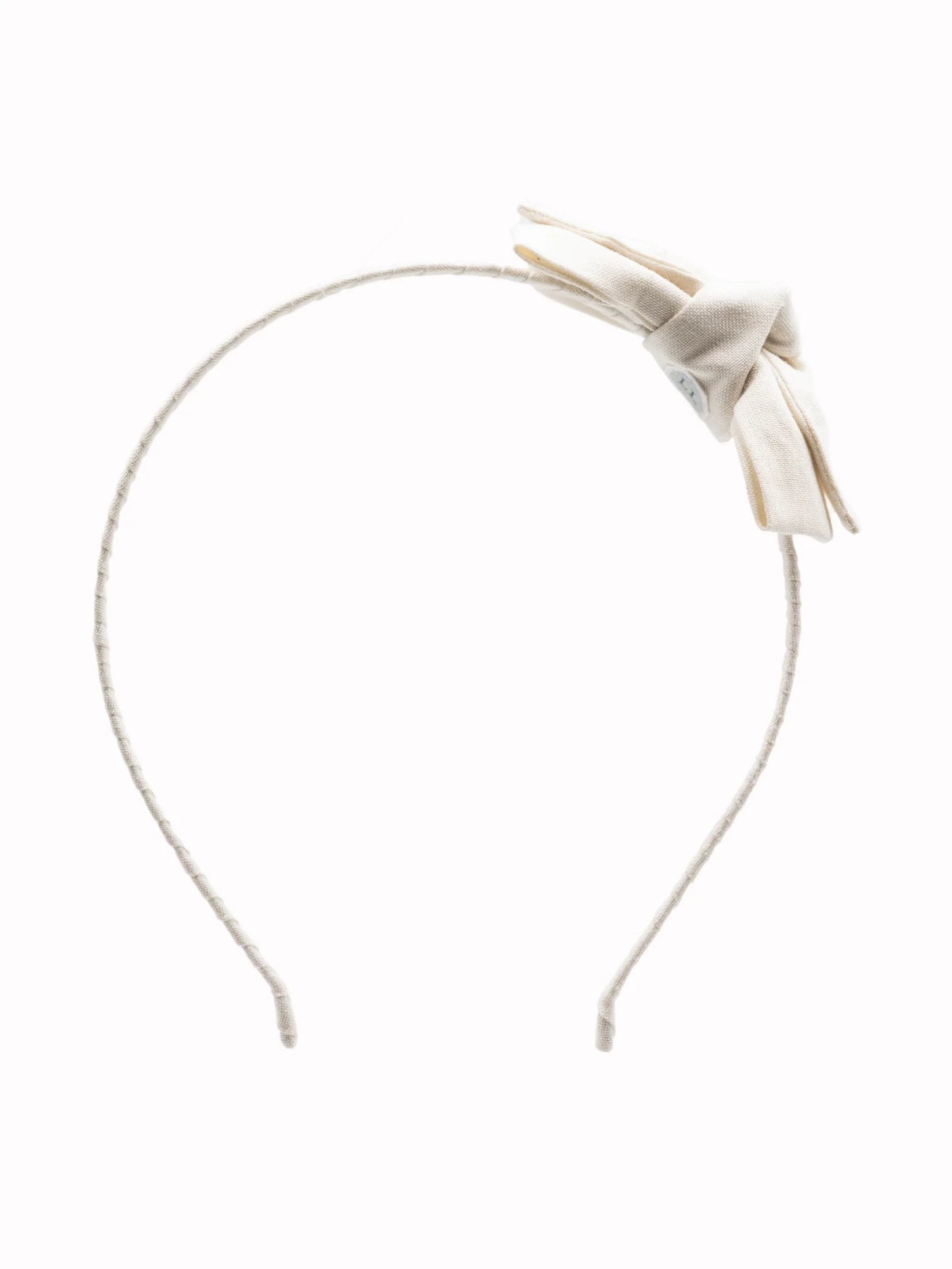 Organic Cotton Double Bow Headband - Ivory