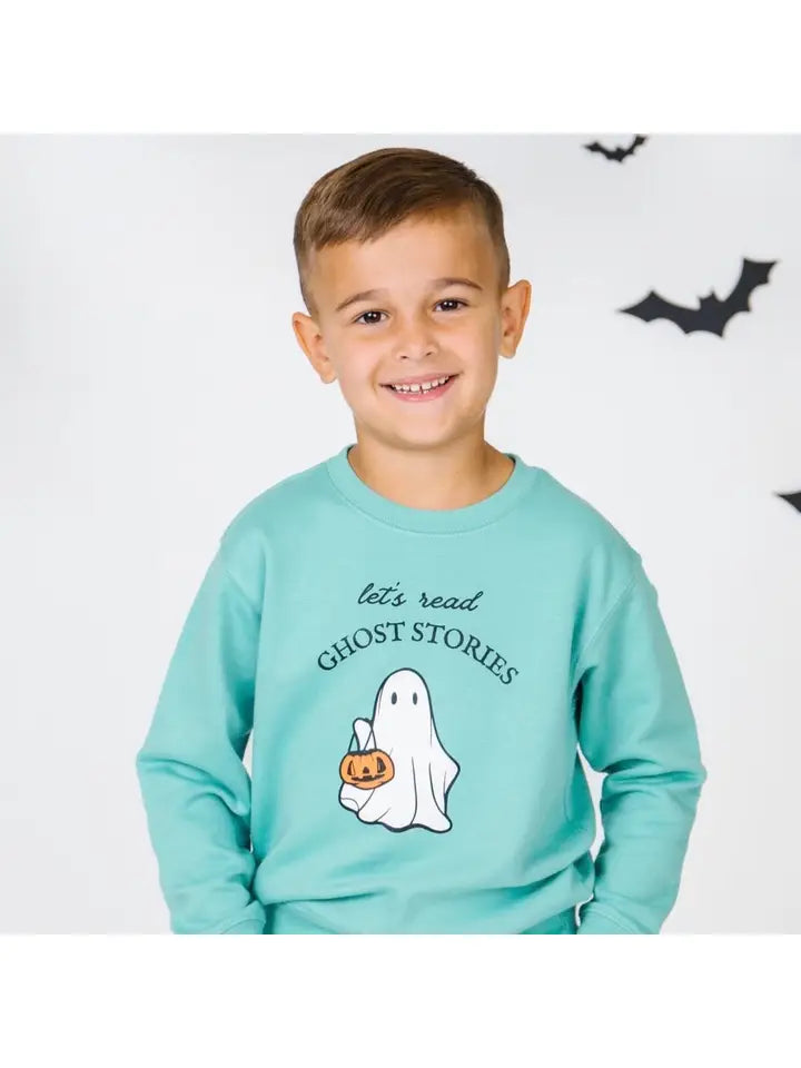 Let's Read Ghost Stories Pullover - Teal