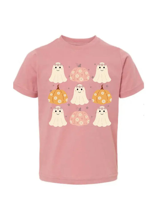 Pumpkins & Ghosts Tee - Pink