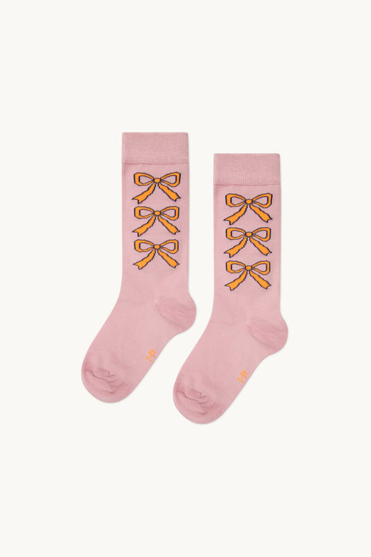 Bows Medium Socks - Dusty Mauve