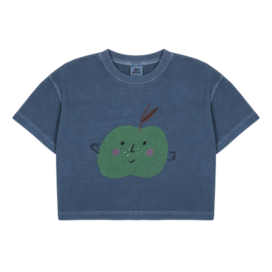 Apple Pigment Cropped T-Shirt - Navy