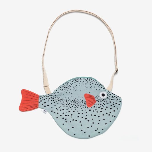 Pufferfish - Small Aqua Shoulder Bag