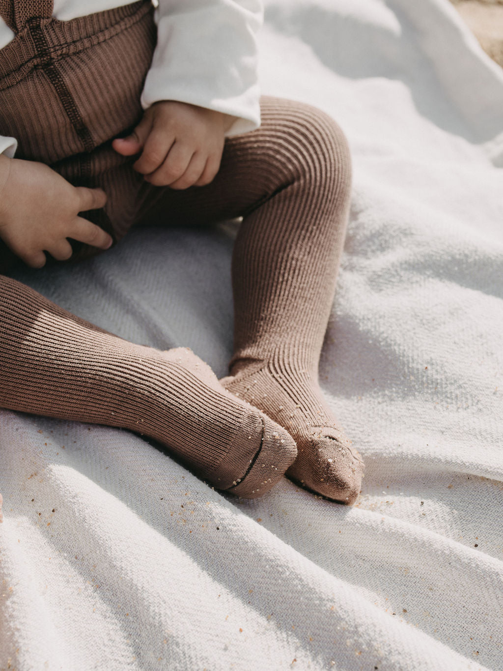 Footed Baby Tights - Granola