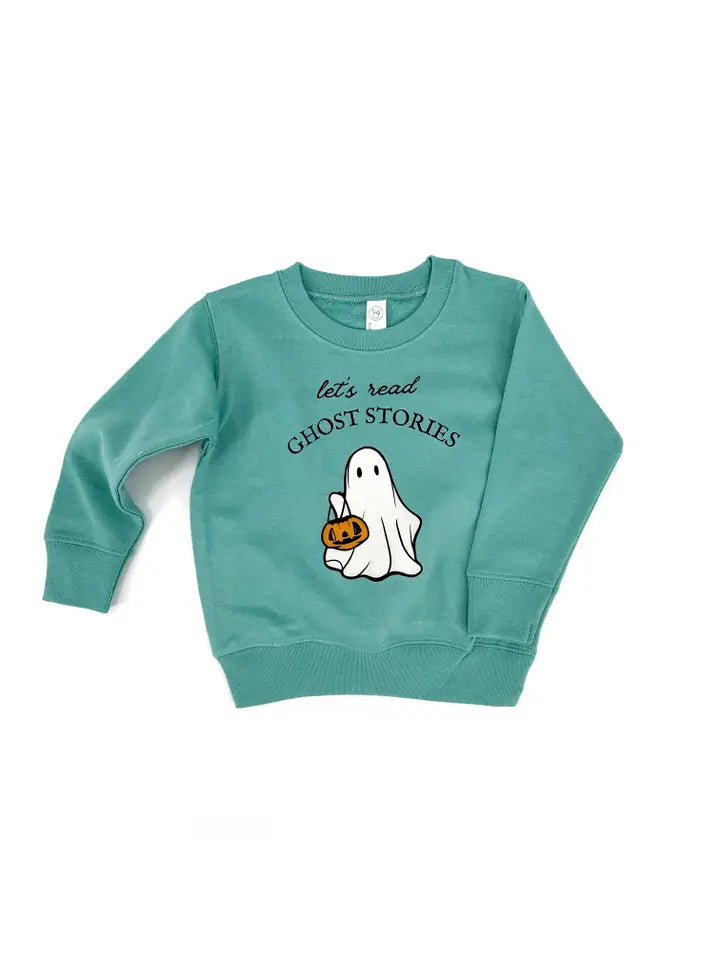 Let's Read Ghost Stories Pullover - Teal