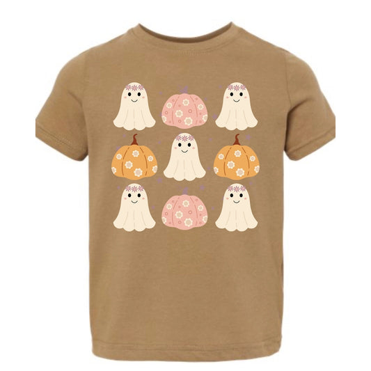 Pumpkins & Ghosts Tee - Brown