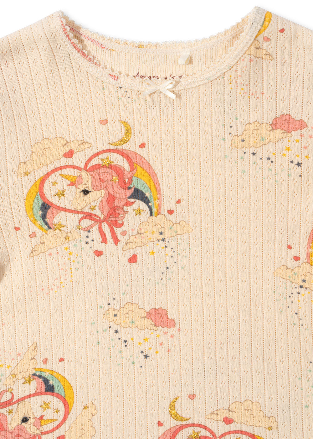 Minnie Pointelle Glitter Blouse - Unicorn