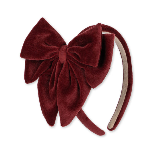 Velvet Bowie Headband - Red Dahlia