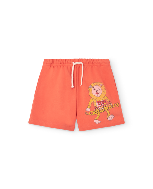 Lion Hedgehog Sweatpant Shorts - Salmon